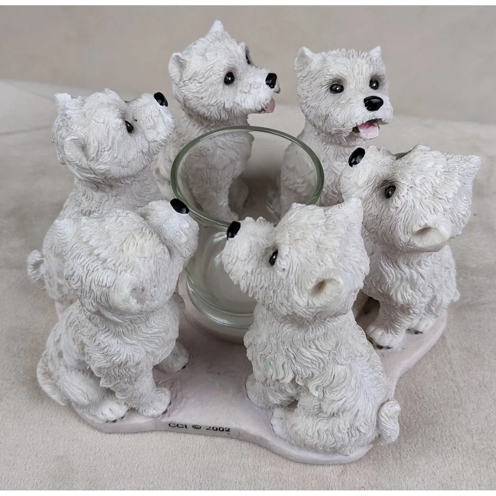 Continental‎ Creations 2002 Westie Circle Paper Weight Heavy Stone